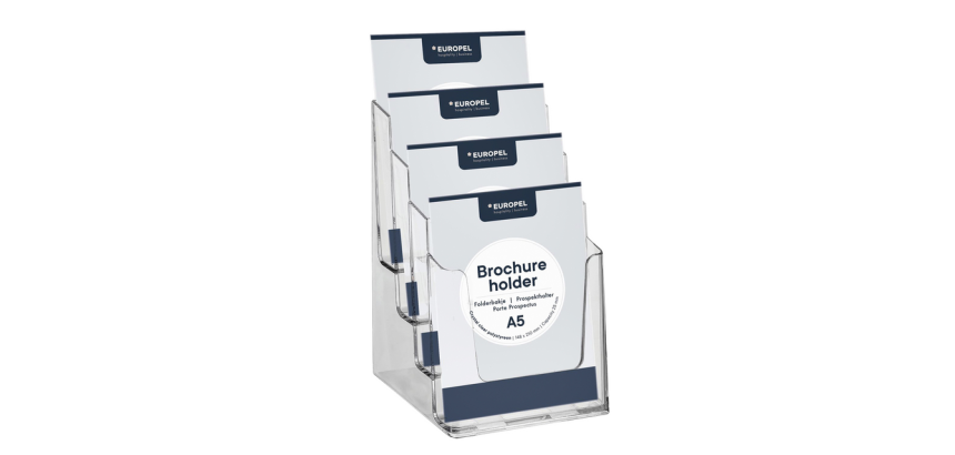 Prospekthalter Europel 4 Fächer A5 Acryl