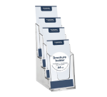 Europel Brochure Holder 4 Compartments 1/3 A4 Acrylic