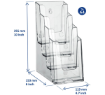 Europel Brochure Holder 4 Compartments 1/3 A4 Acrylic