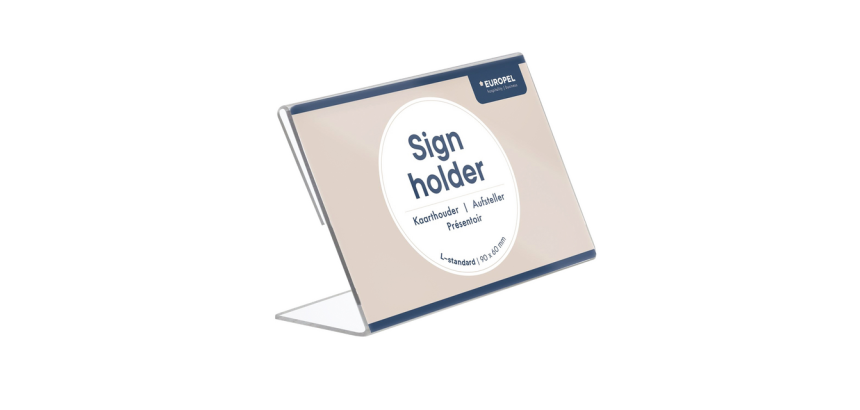 Présentoir de table Europel en L 90x60mm paysage acryl