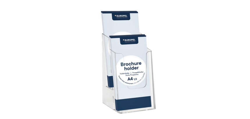 Folderhouder Europel 2 vaks 1/3 A4 transparant