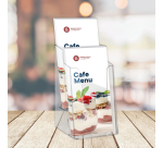 Folderhouder Europel 2 vaks 1/3 A4 transparant