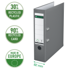 Lever Arch File Leitz 1010 180° A4 80mm PP Grey