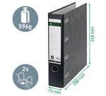 Classeur Leitz 1092 bancaire 2 mécanismes A4 75mm carton noir