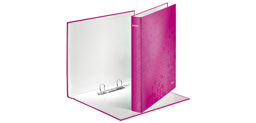 Leitz WOW Binder A4 Maxi 2 D-Rings 25mm Pink