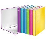 Classeur Leitz WOW A4 maxi 2 anneaux méc-D 25mm rose