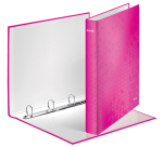 Classeur Leitz WOW A4 maxi 4 anneaux méc-D 25mm rose