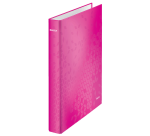 Classeur Leitz WOW A4 maxi 4 anneaux méc-D 25mm rose