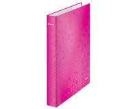 Classeur Leitz WOW A4 maxi 4 anneaux méc-D 25mm rose
