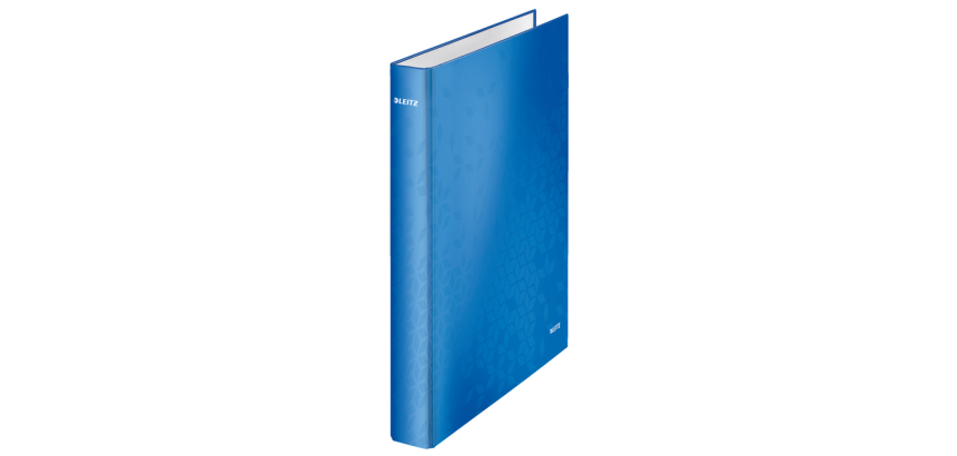 Classeur Leitz WOW A4 maxi 4 anneaux méc-D 25mm bleu