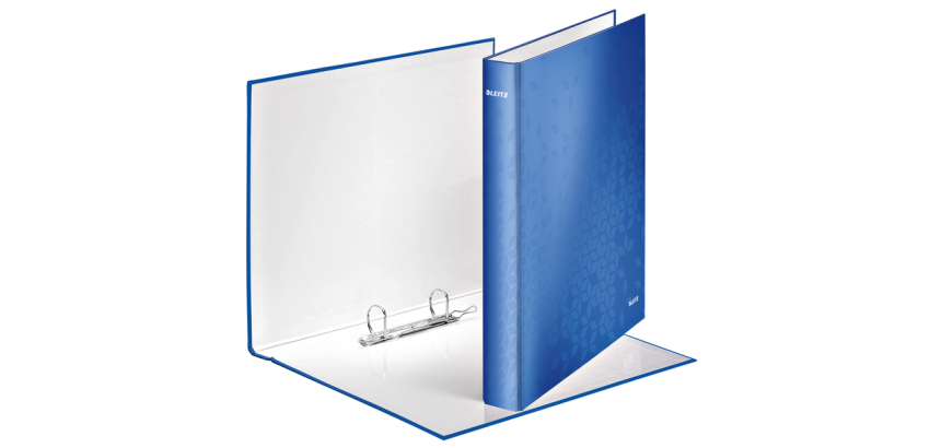 Classeur Leitz WOW A4 maxi 2 anneaux méc-D 25mm bleu