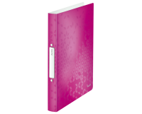 Classeur Leitz WOW A4 2 anneaux méc- O 25mm PP rose