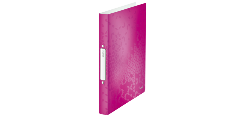 Classeur Leitz WOW A4 2 anneaux méc- O 25mm PP rose