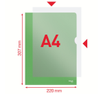 Pochette modèle L Esselte Standard A4 PP 0,11mm vert 100 pièces
