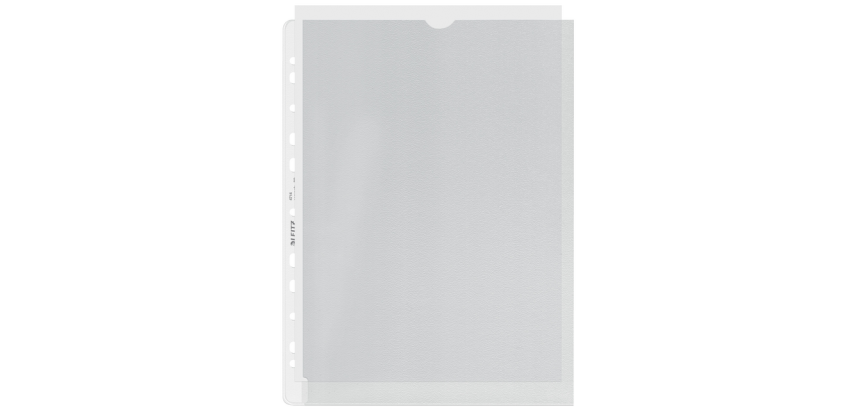 Pochette Leitz Premium ouverture gauche A4 PP 0,13mm transparent 100 pièces
