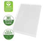 Pochette Leitz Premium ouverture gauche A4 PP 0,13mm transparent 100 pièces