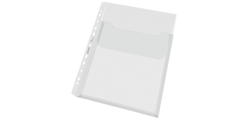 Leitz Premium Dehnfaltenmappe Copy Safe mit Klappe A4 PP transparent 5 Stück