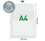 Harmonica showtas Leitz Premium met bovenklep copy safe PP A4  glashelder 5 stuks