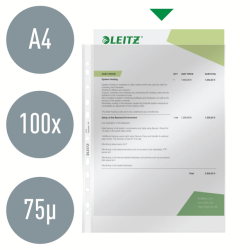 Showtas Leitz Premium standaard copy safe 0.08mm PP A4 transparant 100 stuks