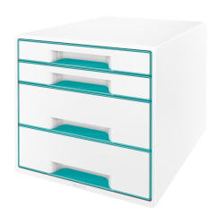 Module tiroirs Leitz WOW 4 tiroirs blanc/menthe