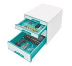 Leitz WOW Schubladenmodul 4 Schubladen weiß/mint
