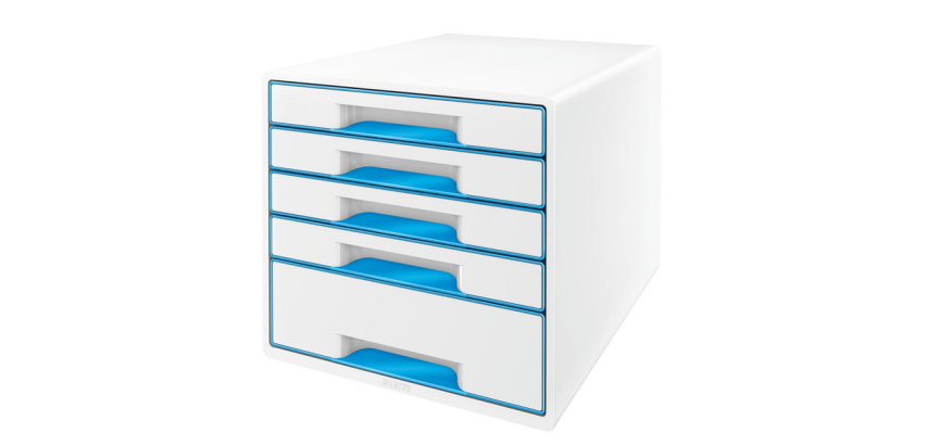 Leitz WOW Schubladenmodul 5 Schubladen weiß/blau