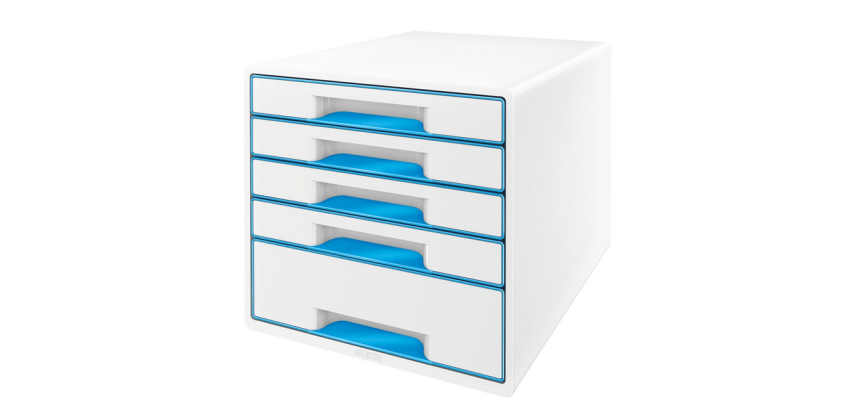 Leitz WOW 5-drawer module white/blue