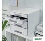 Ladenblok Leitz WOW CUBE A4 maxi 4 laden wit/grijs