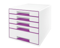 Module tiroirs Leitz WOW 5 tiroirs blanc/violet