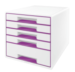 Module tiroirs Leitz WOW 5 tiroirs blanc/violet