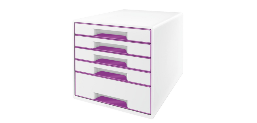 Leitz WOW Schubladenmodul 5 Schubladen weiß/violett