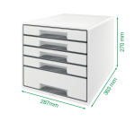 Module tiroirs Leitz WOW 5 tiroirs blanc/violet