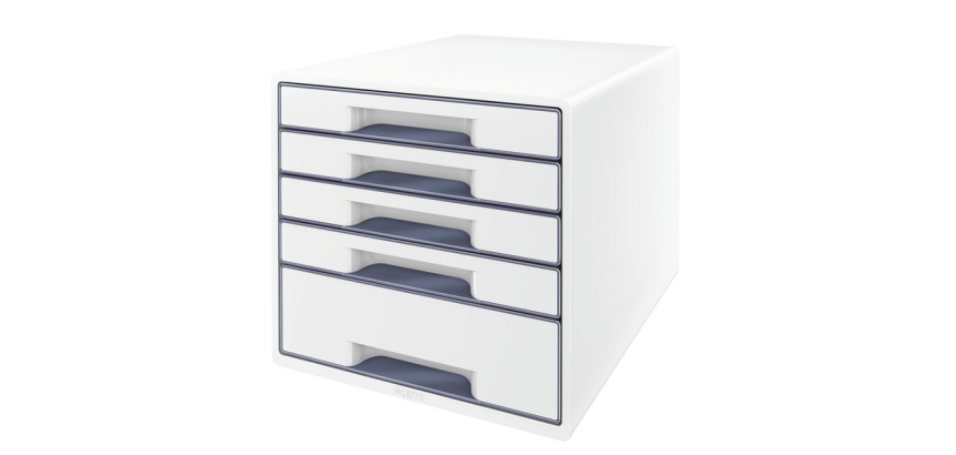 Ladenblok Leitz WOW CUBE A4 maxi 5 laden wit/grijs