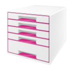 Ladenblok Leitz WOW 5 laden wit/roze