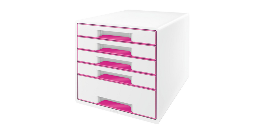 Leitz WOW 5 Drawer Module White/Pink