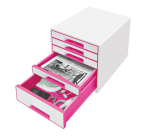 Ladenblok Leitz WOW 5 laden wit/roze