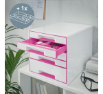 Ladenblok Leitz WOW 5 laden wit/roze