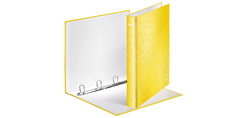 Classeur Leitz WOW A4 Maxi 4 anneaux méc-D 25mm jaune