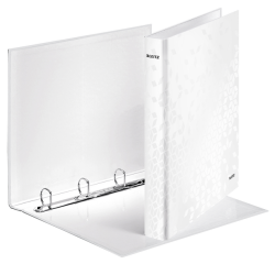 Classeur Leitz WOW A4 Maxi 4 anneaux méc-D 25mm blanc
