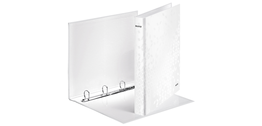 Classeur Leitz WOW A4 Maxi 4 anneaux méc-D 25mm blanc