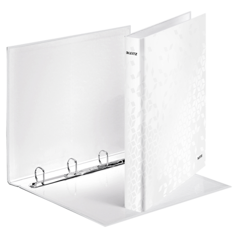 Classeur Leitz WOW A4 Maxi 4 anneaux méc-D 25mm blanc