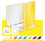 Classeur Leitz WOW A4 Maxi 2 anneaux méc-D 25mm jaune