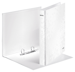 Classeur Leitz WOW A4 Maxi 2 anneaux méc-D 25mm blanc