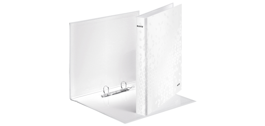 Classeur Leitz WOW A4 Maxi 2 anneaux méc-D 25mm blanc