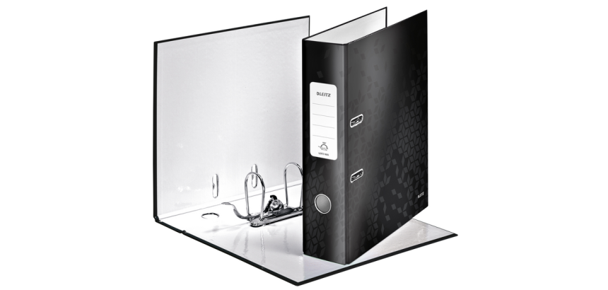 Ordner Leitz Wow 180° gelamineerd 80mm A4 zwart