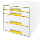 Ladenblok Leitz WOW CUBE 4 laden wit/geel