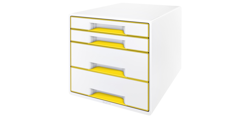 Ladenblok Leitz WOW CUBE 4 laden wit/geel