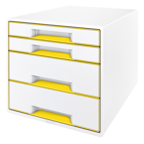 Ladenblok Leitz WOW CUBE 4 laden wit/geel