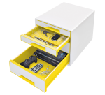 Ladenblok Leitz WOW CUBE 4 laden wit/geel