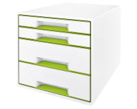 Bloc de classement Leitz WOW Cube 4 tiroirs blanc/vert